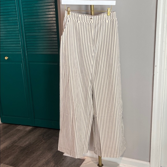 MABLE NEW Crop Top & Pant Women's Cream Striped Sleeveless 2 Piece Set - M $198 - Picture 14 of 16